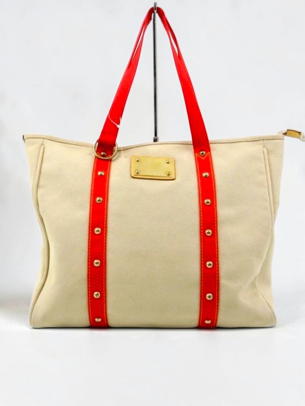 Louis Vuitton Kaba GM  Shoulder Tote Canvas with Red Trim